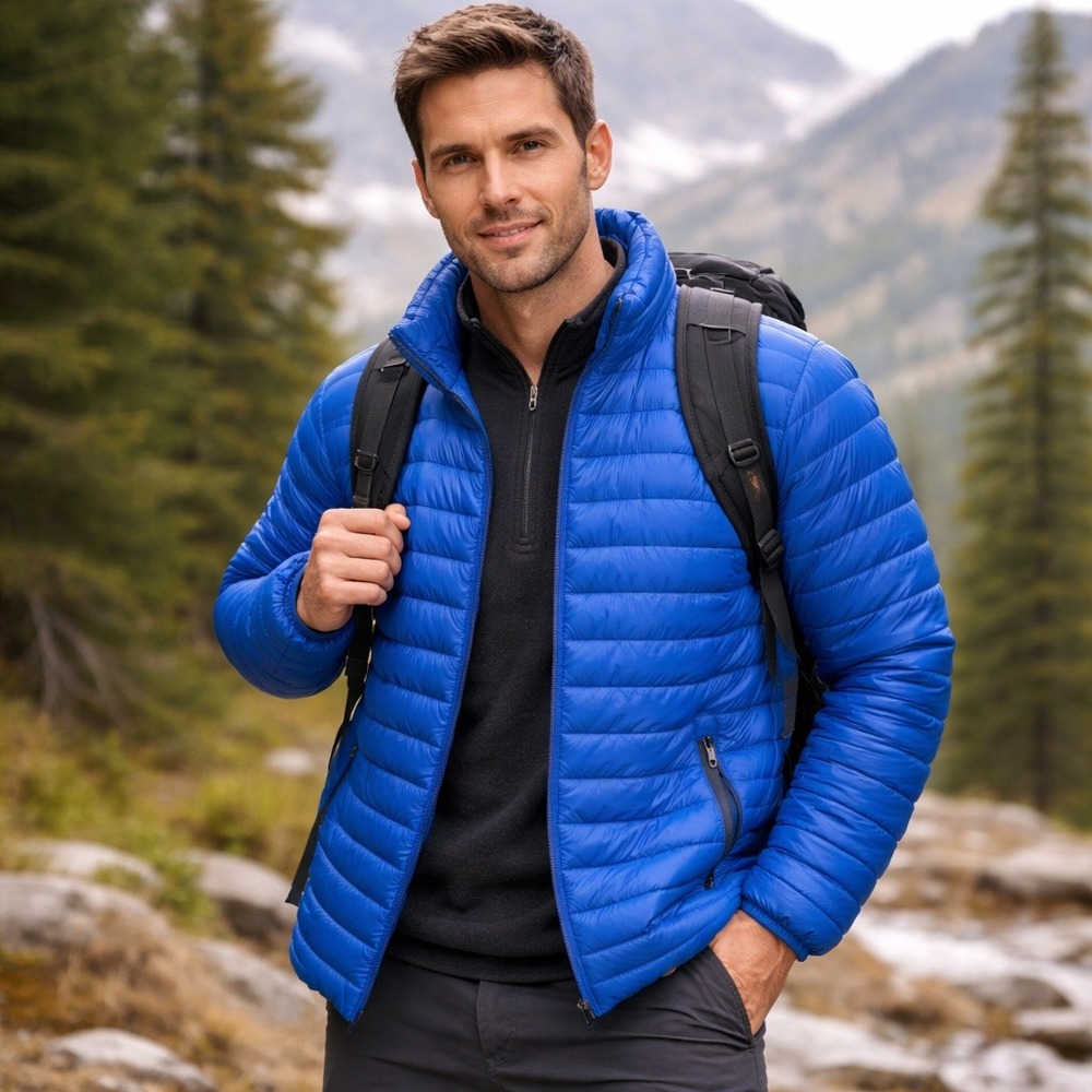 Solaris Blue Lightweight Down Puffer Jacket XLT‎